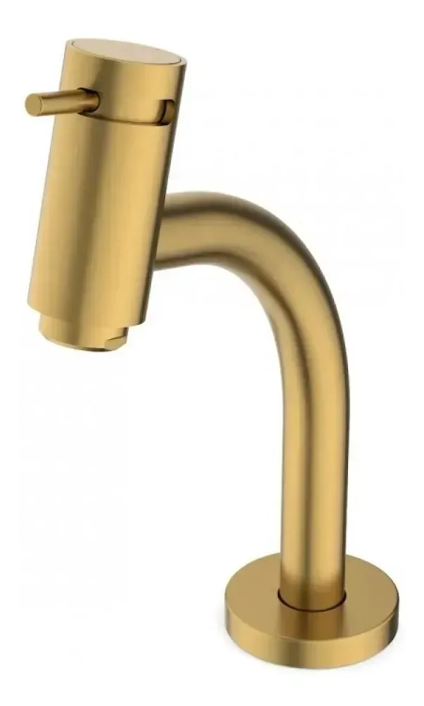 Torneira de Lavatório com Bica Baixa Basic Gold Matte Dourado Fosco - Celite - 2