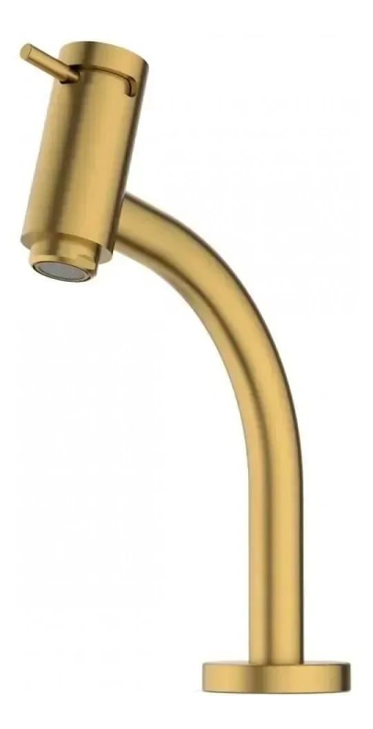 Torneira de Lavatório com Bica Baixa Basic Gold Matte Dourado Fosco - Celite