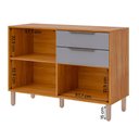 Ver imagem 3 de Balcão Divina 120 Cm para Cozinha com 2 Portas e 2 Gavetas Cinamomo/platina