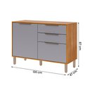 Ver imagem 4 de Balcão Divina 120 Cm para Cozinha com 2 Portas e 2 Gavetas Cinamomo/platina