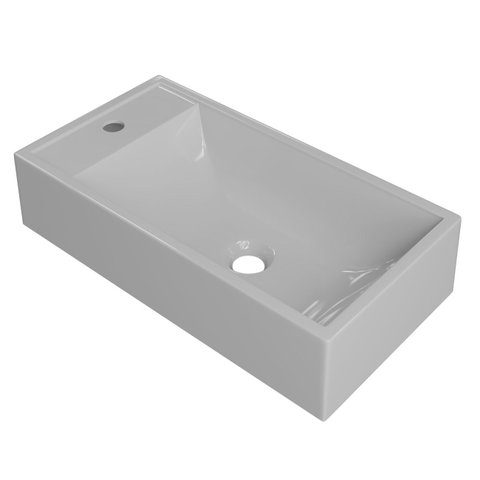 Cuba Pia de Apoio para Banheiro Retangular 54cm Alva C08 Cinza - Mpozenato