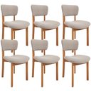 Ver imagem 1 de Kit 06 Cadeiras para Sala de Jantar Cozinha Living Estofada Dara L02 Bouclê Creme - Lyam Decor