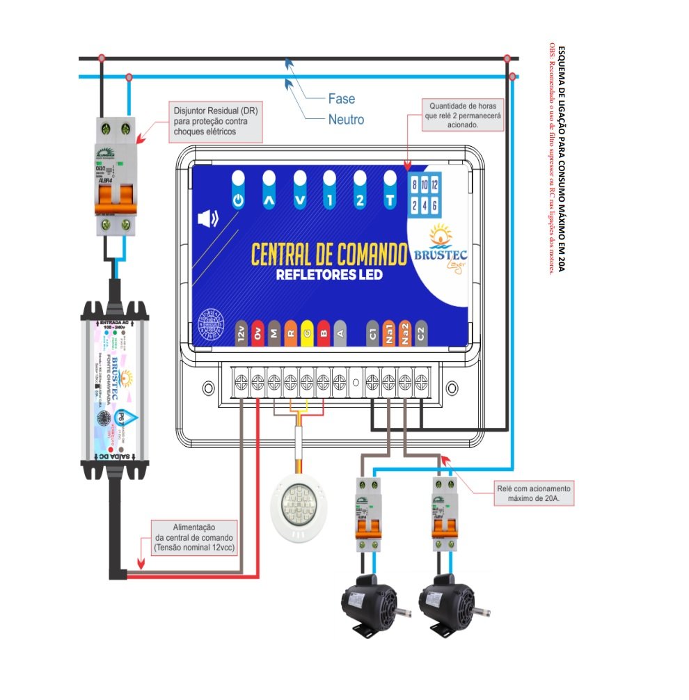 Central Comando Smd com Timer 2 Aux. 6a - 2