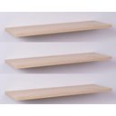 Ver imagem 1 de Kit com 3 Prateleiras 40 X 20cm Suporte Invisivel - Cor Carvalho Treviso (madeira Clara)