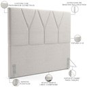 Ver imagem 4 de Cabeceira Cama Box Casal 140 cm Aurora W01 Linho Champagne - Lyam Decor