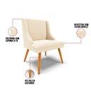 Ver imagem 2 de Cadeira Sala de Jantar Pé Palito Castanho Liz Bouclê D03 - D'rossi