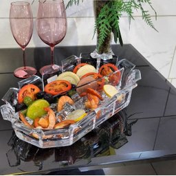 Saladeira Petisqueira em Acrílico Alto Brilho Com Divisória - 2