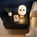 Ver imagem 4 de Mesa de Cabeceira Suspensa Eros 60cm Preta 2 Gavetas MDF