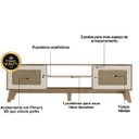 Ver imagem 3 de Rack para Tv até 75 Polegadas Charlotte 2 Portas Carvalho/off White - Artely Móveis