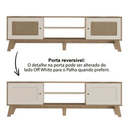 Rack para Tv até 75 Polegadas Charlotte 2 Portas Carvalho/off White - Artely Móveis - 4