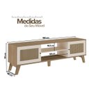 Ver imagem 2 de Rack para Tv até 75 Polegadas Charlotte 2 Portas Carvalho/off White - Artely Móveis