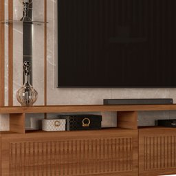 Estante Home Theater Frade Vega para TV até 65” polegadas com LED – Duna/Matte - 4