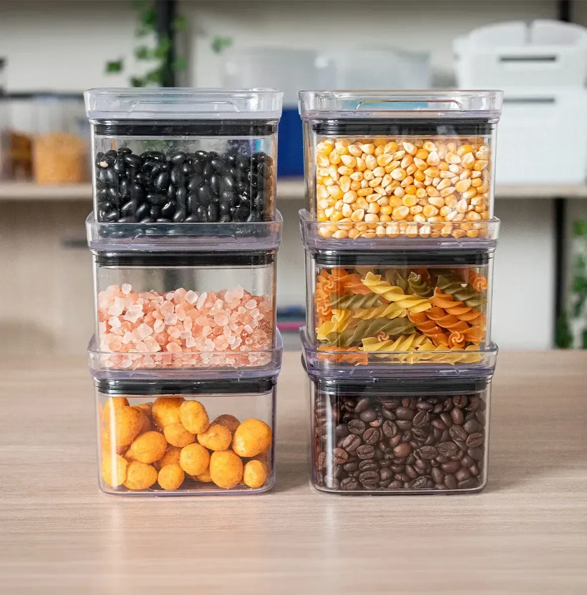 Ver imagem 3 de Kit 6 Potes Hermeticos Pequenos Vedacao Forte Empilhavel Vitahome