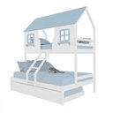 Ver imagem 2 de Treliche Casal/ Solteiro Casinha Encantada Madeira Maciça Branco/ Azul Housin