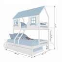 Ver imagem 4 de Treliche Casal/ Solteiro Casinha Encantada Madeira Maciça Branco/ Azul Housin