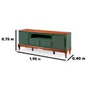 Ver imagem 4 de Rack para TV até 75 Polegadas 195cm 2 Portas 2 Gavetas Nicho Prateleira Interna Pés Luis Xv