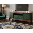 Ver imagem 2 de Rack Linz 2 Portas Madeira 2 Gavetas Pés Luis Xv 75 X 195 X 40 Cm (a X L X P)