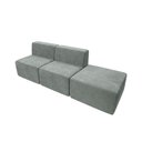 Ver imagem 3 de Sofá Modular Boucle Kit 3 Módulos 2 Meios e Chaise Espuma Premium Sala a Vácuo 2,31m - Cinza