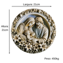 Ver imagem 3 de Quadro Sagrada Família em Resina Alto Relevo 20cm Branco