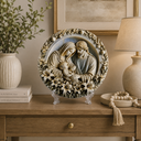 Ver imagem 1 de Quadro Sagrada Família em Resina Alto Relevo 20cm Branco