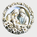 Ver mais imagens de Quadro Sagrada Família em Resina Alto Relevo 20cm Branco