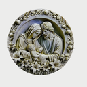 Ver imagem 6 de Quadro Sagrada Família em Resina Alto Relevo 20cm Branco