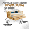 Bicama 3 Gavetas Safira Cor Mel + 2 Colchões Ortobom D28 - 7