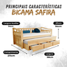 Bicama 3 Gavetas Safira Cor Mel + 2 Colchões Ortobom D28 - 5