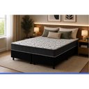 Ver imagem 2 de Cama Box Queen: Colchão Ortopédico Ortobom D45 Airtech 150 + Base Crc Suede Black (158x198)