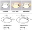 Ver imagem 3 de Plafon Kagu lustre moderno redondo de led, para sala de estar, quarto, cozinha, estudo, sala