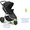 Carrinho Bebe Passeio Travel System Dobrável Reclinável Ajustavel Seguro Infantil Litet Baby - 5