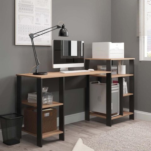 Mesa Escrivaninha Home Office Montana com Prateleiras para Objetos - Pleno