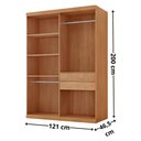 Ver imagem 4 de Guarda-Roupa Solteiro 100% MDF com 4 Portas e 2 Gavetas Multimóveis CR35517 Madeirado