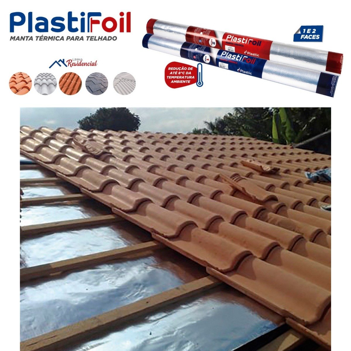 Manta Térmica para Telhado 1 Face 30 M² + Fita(s) Dplastic Manta para Telhado, Manta de Subcobertura - 6