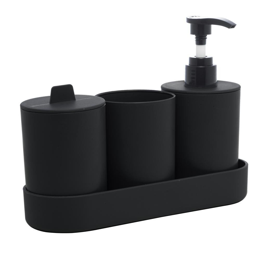 Kit Banheiro Lavabo 4 Pçs de Bambu Preto - Lyor - 5