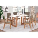 Ver imagem 1 de Conjunto: Mesa Sala Jantar Yara C/ Tampo Madeirado C/ Vidro Reto 160x90cm e 6 Cadeiras Milla Nature/