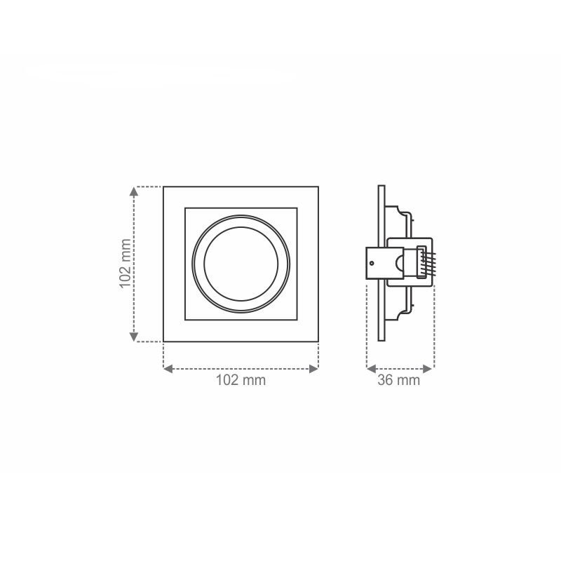 Spot de Embutir Recuado Taschibra Conecta para Lâmpada Mr16 Quadrado Preto - 3