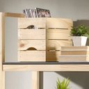 Ver imagem 1 de Conjunto 2 Caixas Organizadoras Pequenas Madeira Pinus Pequi CabeCasa MadeiraOriginals