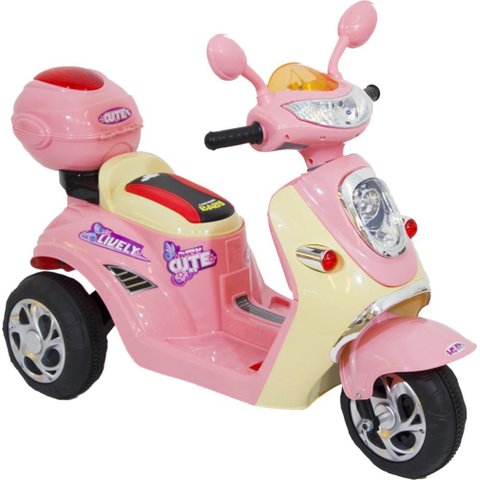 Moto Elétrica Lambreta 6v Rosa Bel
