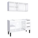 Ver imagem 2 de Cozinha Completa Gabinete Para Pia 140cm e Armário Aéreo Jupter Cozimax Branco