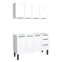 Ver imagem 1 de Cozinha Completa Gabinete Para Pia 140cm e Armário Aéreo Jupter Cozimax Branco