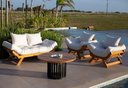 Ver imagem 3 de Kit 2 Poltrona Japão Futon Acquablock Branco Off Madeira Nobre