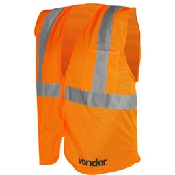 Colete Refletivo Bolso Laranja Ziper Cv105 - Vonder - 2