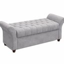 Ver imagem 1 de Puff Baú 140cm Charles Boucle Cinza - Sallar Home