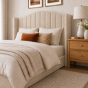 Ver imagem 4 de Cabeceira Cama Box Casal King 195cm Zoe Estofada Boucle Moderna
