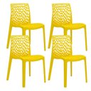 Ver imagem 1 de Kit 4 Cadeiras Gruvyer Estrutura em Polipropileno Fratini Amarelo Amarelo
