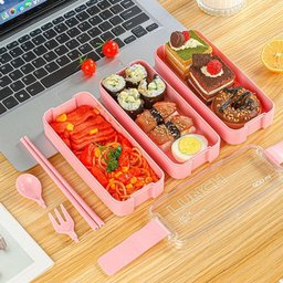 Marmita Fitness Lunch Box 900ml 3 Divisórias Pote Mantimento Bento 3 em 1 Lorben - 2