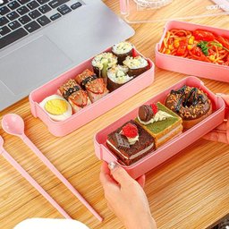 Marmita Fitness Lunch Box 900ml 3 Divisórias Pote Mantimento Bento 3 em 1 Lorben - 3
