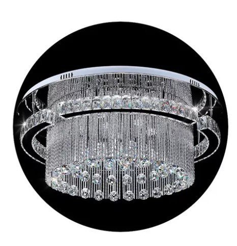 Lustre Master Cristal Redondo 70x35 + Controlador - Lustre Moderno Led + Controle Remoto - 2