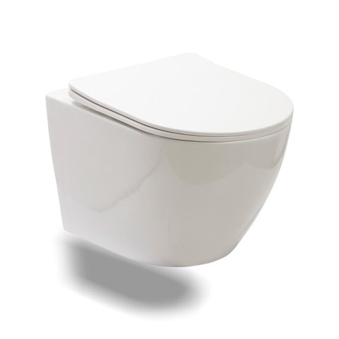 Vaso Sanitário Suspenso Saída Horizontal Hematita Pingoo.casa - Branco